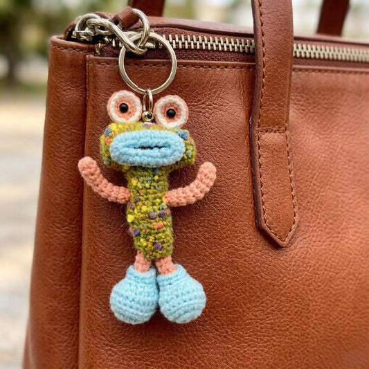 Handwrought Uppercase T Trinket, Artistic Gathering Favors, Rucksack Embellishments, Vibrant Yarn Sculptures, Christmas Holiday Goods