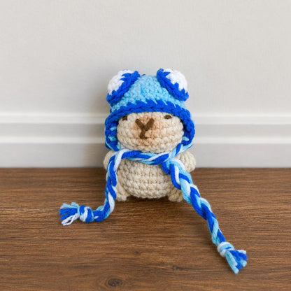Crochet Capybara Keychain Spider Hat | Handmade Kawaii Capy Bag Charm, Funny Capybara Gift, Cute Animal Lover Keychain, Gift for Her