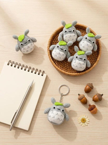 Cute Crochet Totoro Keychain, Amigurumi Forest Spirit Charm, Handmade Anime Inspired Keyring, Kawaii Animal Bag Charm, Cute Gift Idea