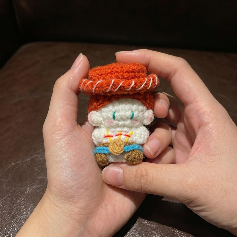 Crochet Cowboy & Cowgirl Couple Keychain Set | Amigurumi Mini Toy Movie Characters Doll, Couple Gift, Cartoon Gift