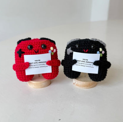 Positive Crochet Game Controller, Amigurumi Controller, Funny Gaming Encouragement Gift, Gamer Desk Decor, Gamer Gift, Father's Day Gift