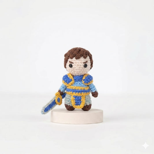 League of Legends Garen Amigurumi Plush • Handmade Crochet Chibi Doll, Gamer Gift