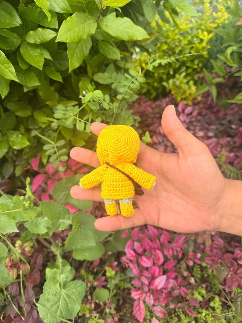 Coraline Yellow Raincoat Amigurumi Plush, Car Charm Accessory, Caroline Keychain