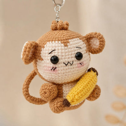Monkey Amigurumi Crochet Toy | Handmade Banana Monkey Plush | Cute Desk Companion | Unique Gift for Friend