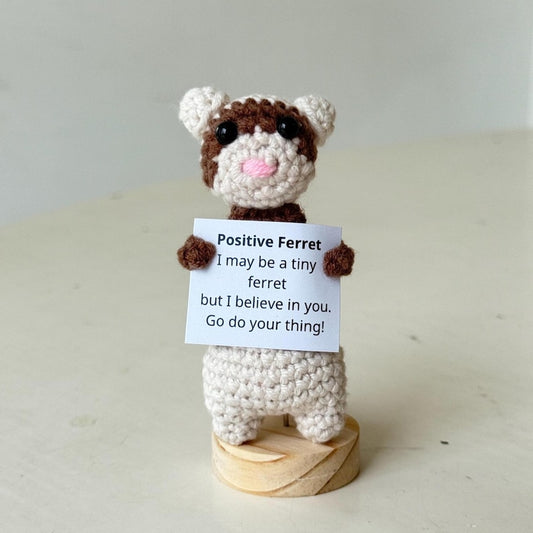 Crochet Ferret Positive With Desk Decorations, Supportive Ferret Plush, Birthday Gift, Gifts For Children Family Friend Coworkers
