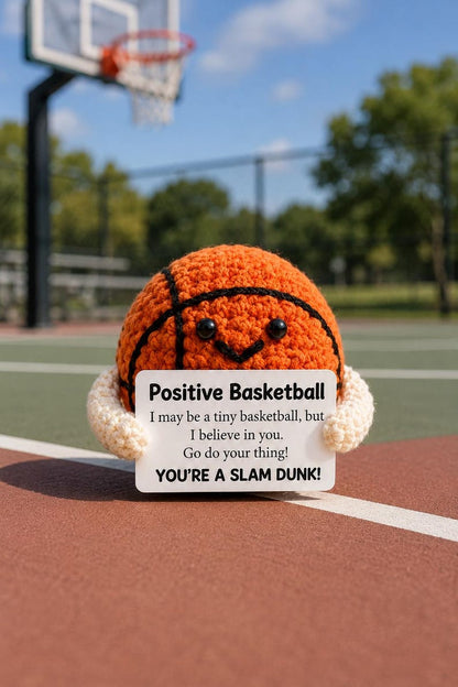 Handmade Positive Basketball, Emotional Support Basketball Crochet, Funny Basketball Player Coach Gift, Desk Decor
