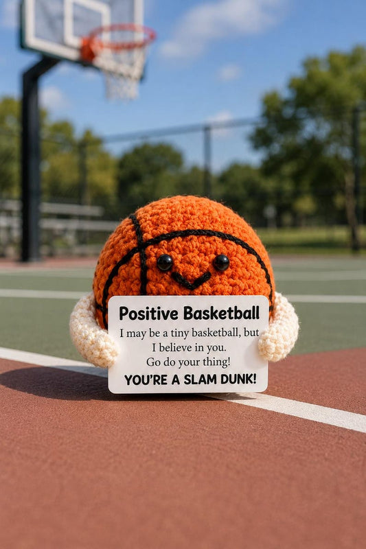 Handmade Positive Basketball, Emotional Support Basketball Crochet, Funny Basketball Player Coach Gift, Desk Decor