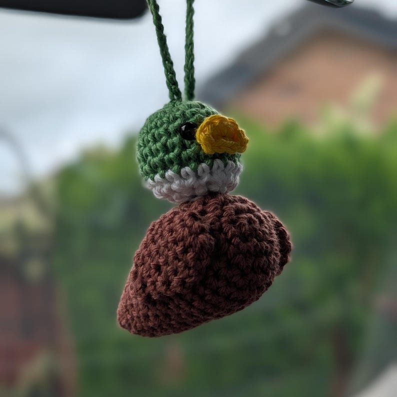 Rubber Duck Car Charm | Crochet Duck Rearview Mirror Accessories