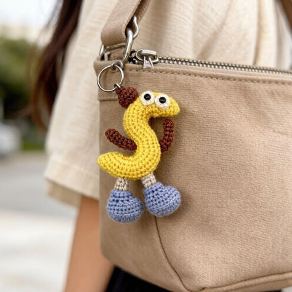 Artisan woven capital S charm, imaginative sack adornment, juvenile memento, couple monogram dangling trinket, Yuletide tote embellishment