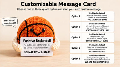 Handmade Positive Basketball, Emotional Support Basketball Crochet, Funny Basketball Player Coach Gift, Desk Decor