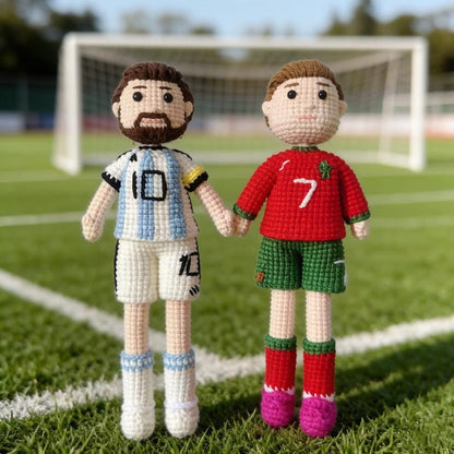 Handcrafted Ronaldo Messi Sculptures Vintage Curios Soccer Fan Tokens Birthday Surprises Seasonal Presents Christmas Holiday Trinkets