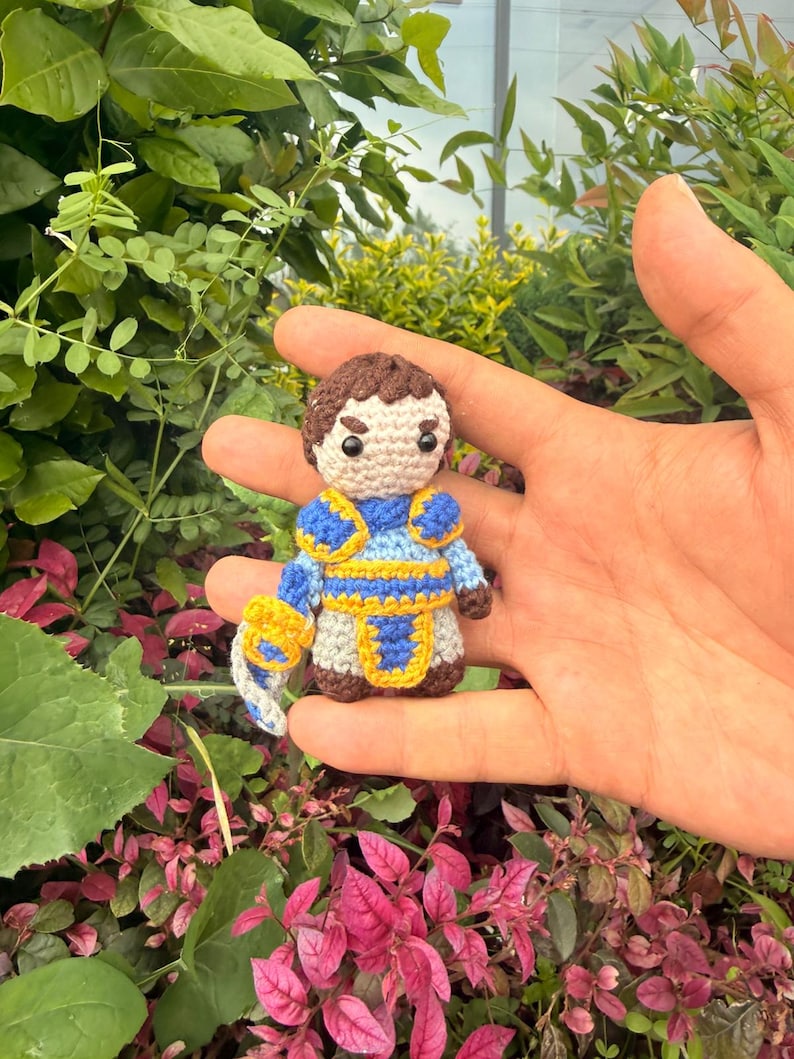 League of Legends Garen Amigurumi Plush • Handmade Crochet Chibi Doll, Gamer Gift