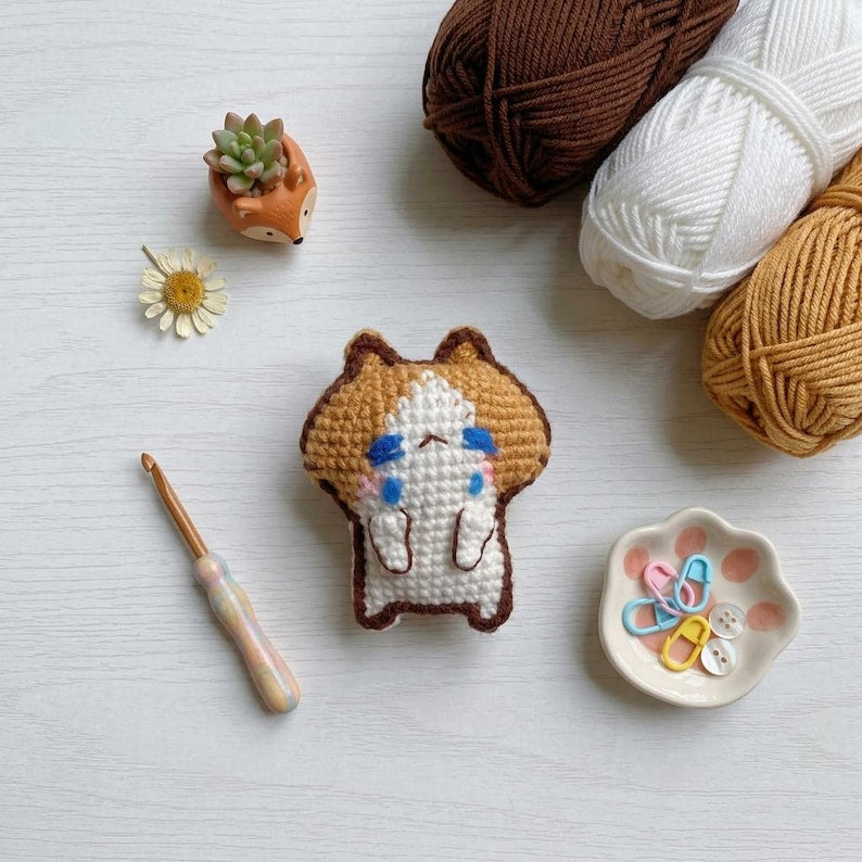 Monthly Salary Cat Crochet Keychain, Cute Amigurumi Cat, Office Worker Gift, Funny Employee Gift, Kawaii Cat Bag Charm, Desk Buddy
