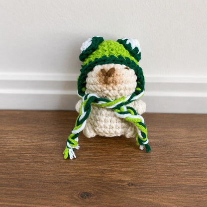 Crochet Capybara Keychain Spider Hat | Handmade Kawaii Capy Bag Charm, Funny Capybara Gift, Cute Animal Lover Keychain, Gift for Her