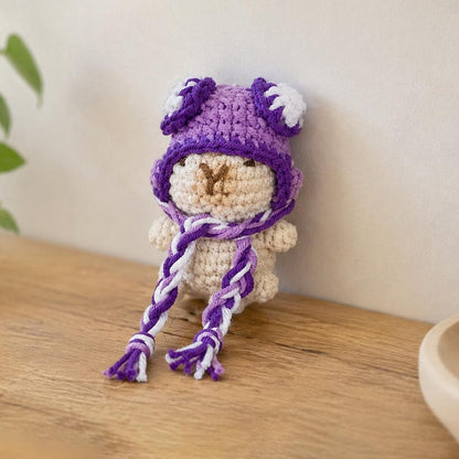 Crochet Capybara Keychain Spider Hat | Handmade Kawaii Capy Bag Charm, Funny Capybara Gift, Cute Animal Lover Keychain, Gift for Her