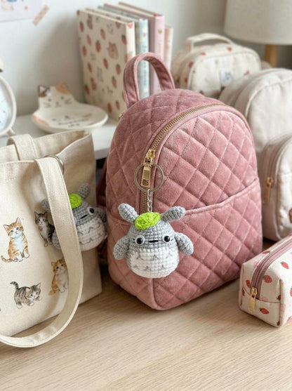 Cute Crochet Totoro Keychain, Amigurumi Forest Spirit Charm, Handmade Anime Inspired Keyring, Kawaii Animal Bag Charm, Cute Gift Idea