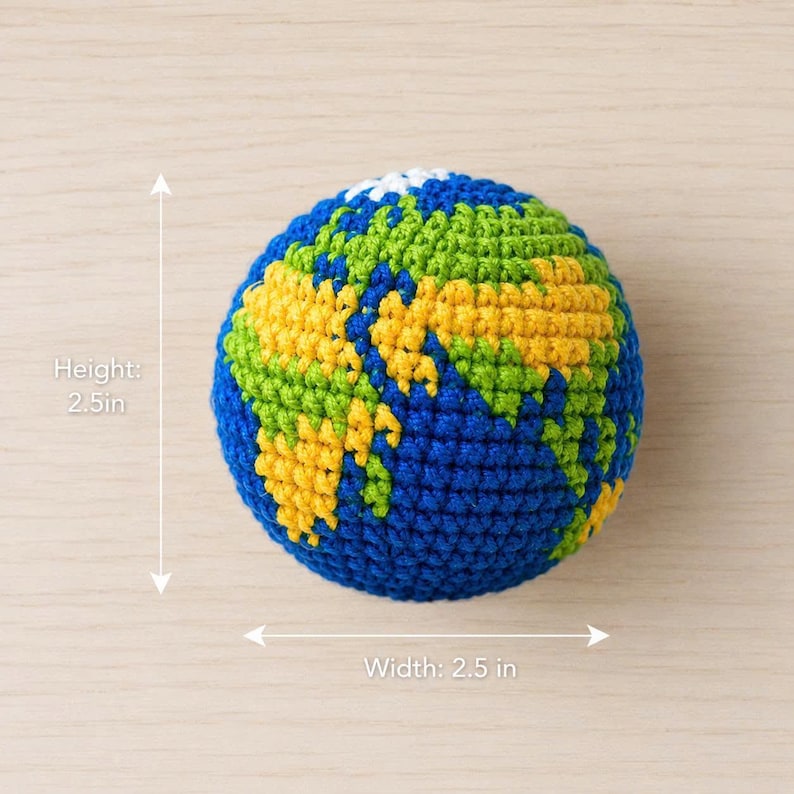 Mini Crochet Earth, Handmade Globe Plush, Cute Planet Ornament, Earth Lover Gift, Eco Friendly Decor