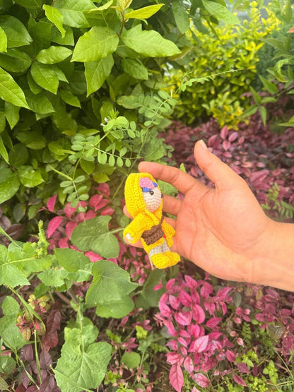 Coraline Yellow Raincoat Amigurumi Plush, Car Charm Accessory, Caroline Keychain