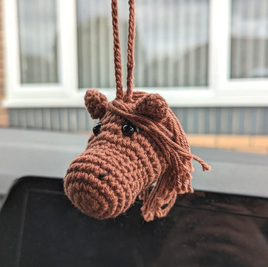 Crochet Horse Car Charm | Horse Rearview Mirror Hanger