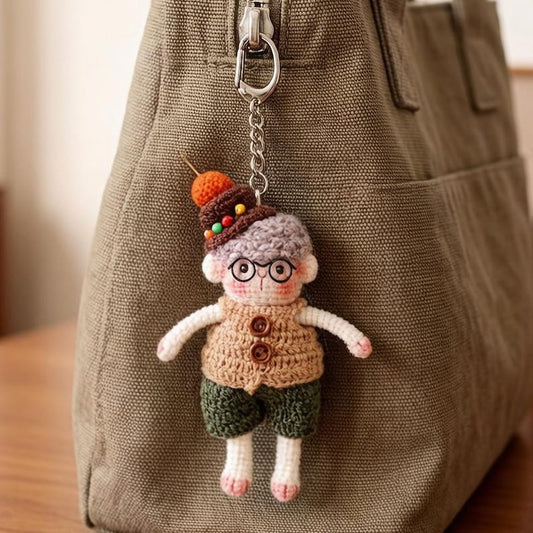 Hand Knit Wool Lamb Sculpture Vintage Tabletop Embellishment Purse Charm Birthday Tokens Nuptial Gathering Christmas Holiday Trinkets