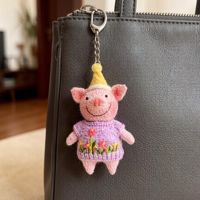 Artisan Crafted Swine Festive Sculptures Custom Home Embellishments Purse Trinkets Original Hobbyist Tokens Christmas Holiday Goods