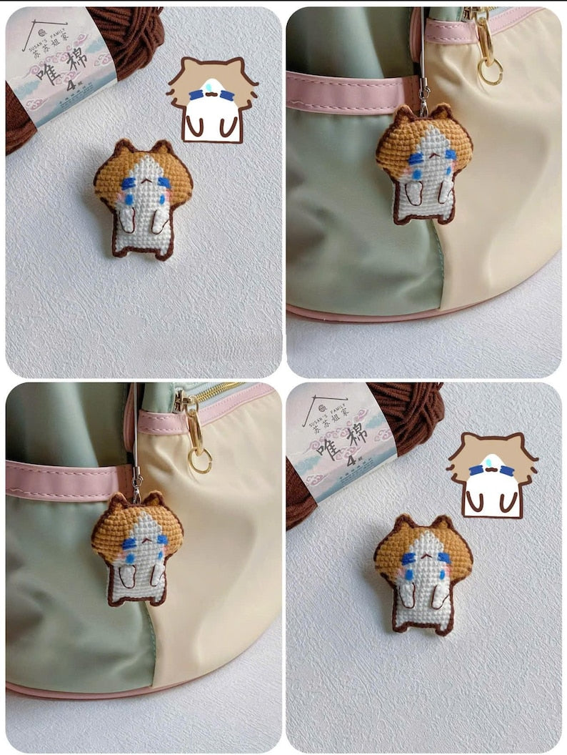 Monthly Salary Cat Crochet Keychain, Cute Amigurumi Cat, Office Worker Gift, Funny Employee Gift, Kawaii Cat Bag Charm, Desk Buddy