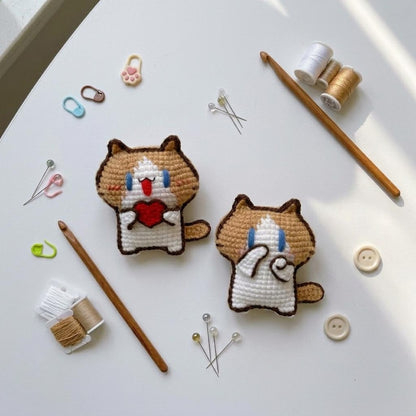 Monthly Salary Cat Crochet Keychain, Cute Amigurumi Cat, Office Worker Gift, Funny Employee Gift, Kawaii Cat Bag Charm, Desk Buddy