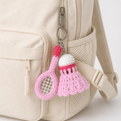 Crochet Badminton Keychain, Badminton Racquet Shuttlecock Pushie Sport Amigurumi, Badminton Team Gifts For Badminton Players
