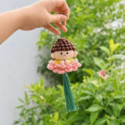 Crochet Buddha Lotus Car Hanging | Handmade Amigurumi Buddha Doll, Spiritual Car Decor, Buddhist Gift, Car Decor, Yoga Space Decor