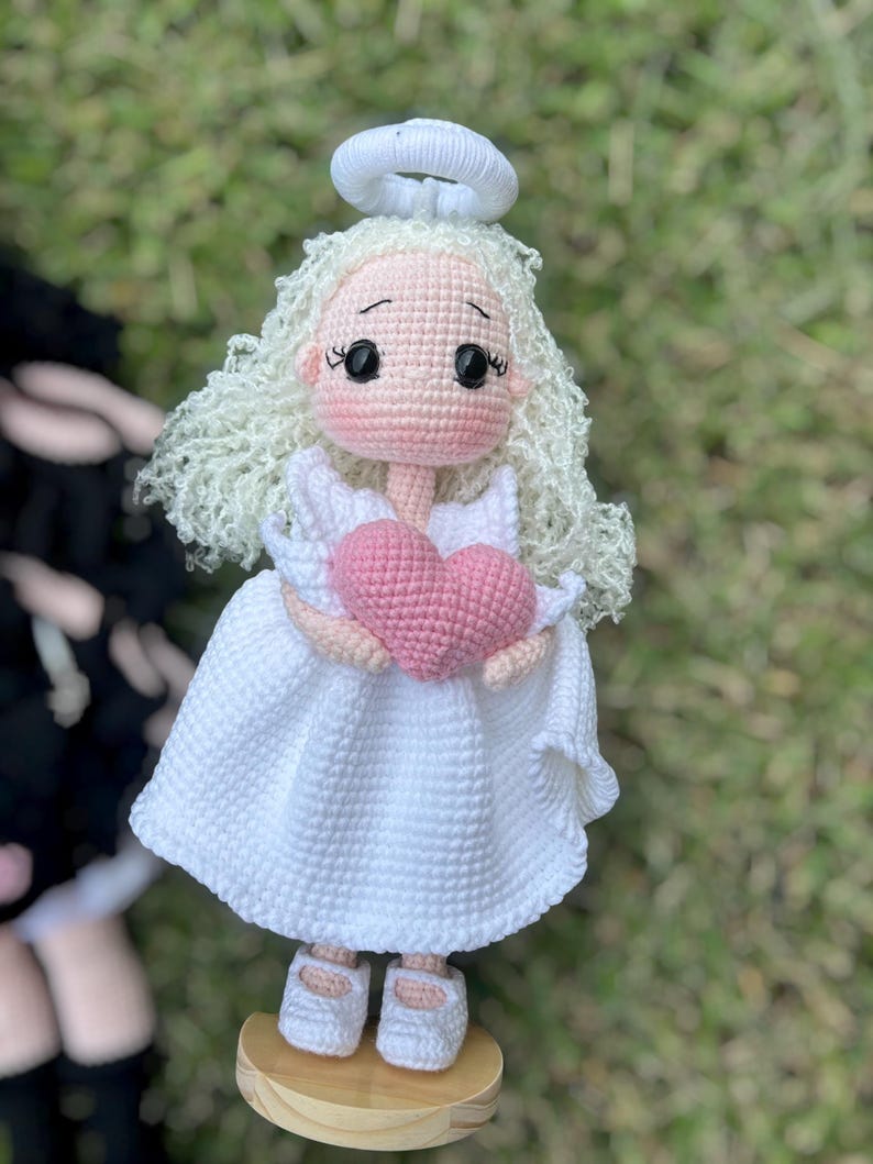 Crochet Angel Girl & Black Witch - Handmade Amigurumi Decor