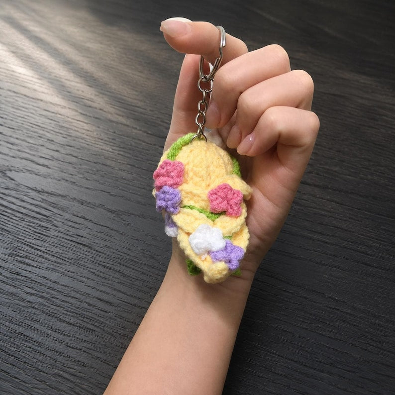 Long Blonde Hair Princess Crochet Keychain, Cartoon Amigurumi Doll, Golden Hair Fantasy Princess, Tower Girl, Gift for Her, Bag Charm