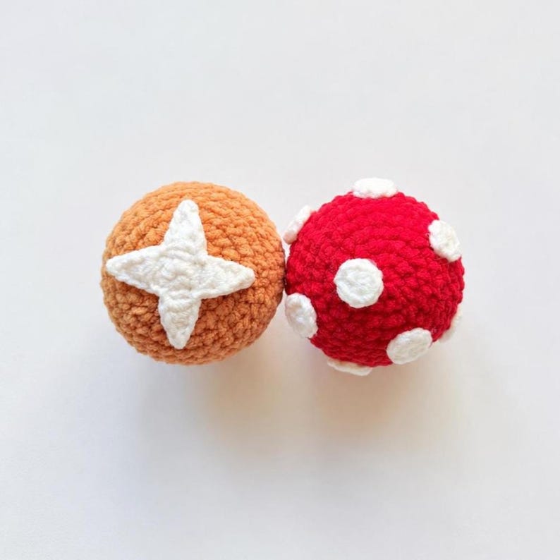 Handmade Crochet Amigurumi Mini Chunky Keychain, Crochet Mushroom Stuffed Plush Plushie, Desk Pet, Stress Ball