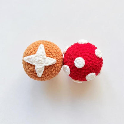 Handmade Crochet Amigurumi Mini Chunky Keychain, Crochet Mushroom Stuffed Plush Plushie, Desk Pet, Stress Ball