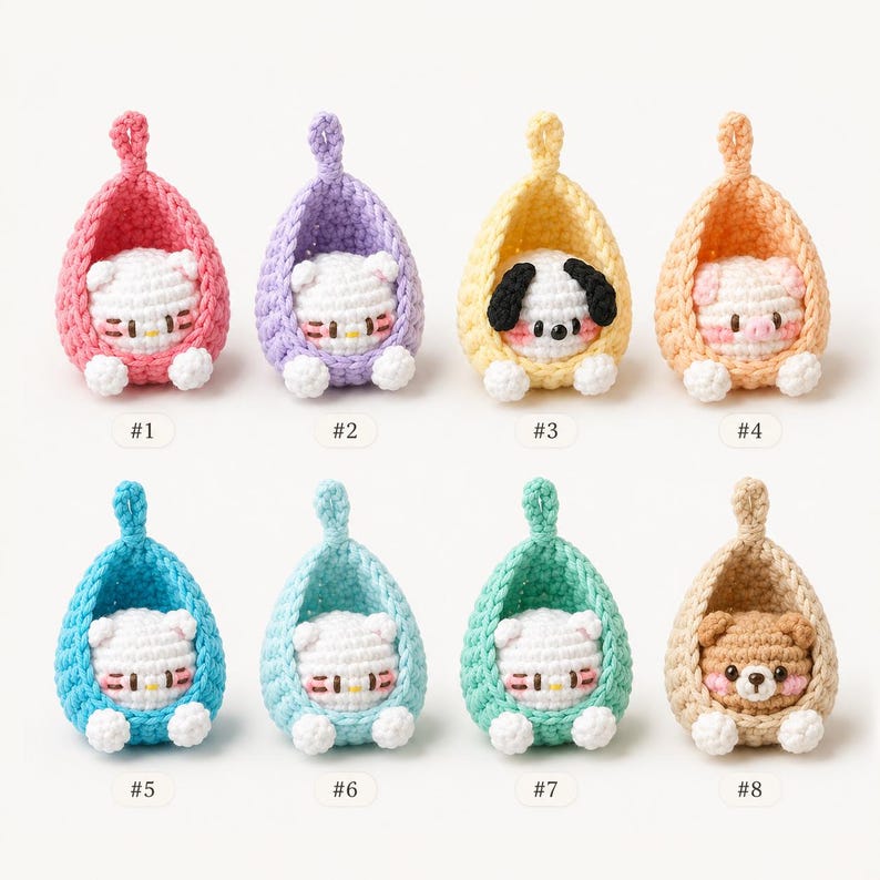 Amigurumi Baby Pod Charm | Crochet Car Hanging Ornament | Cute Handmade Bag Charm | Kawaii Gift for Her