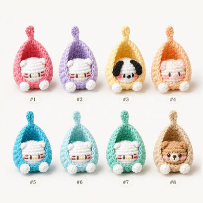 Amigurumi Baby Pod Charm | Crochet Car Hanging Ornament | Cute Handmade Bag Charm | Kawaii Gift for Her