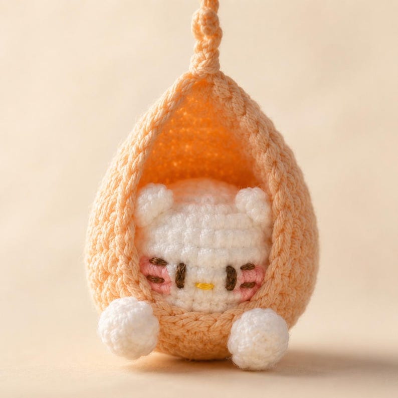 Amigurumi Baby Pod Charm | Crochet Car Hanging Ornament | Cute Handmade Bag Charm | Kawaii Gift for Her