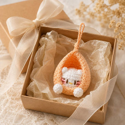 Amigurumi Baby Pod Charm | Crochet Car Hanging Ornament | Cute Handmade Bag Charm | Kawaii Gift for Her