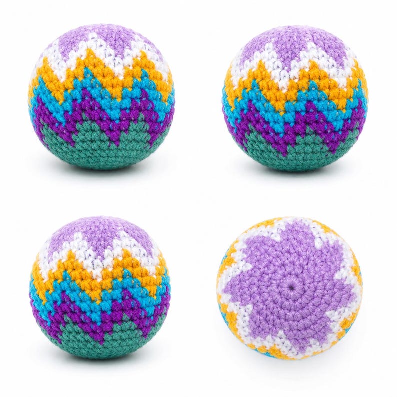 Crochet Footbag Hacky Sack | Handmade Colorful Ball | Soft Pocket Toy | Unique Gift for Teens and Footbag Lovers
