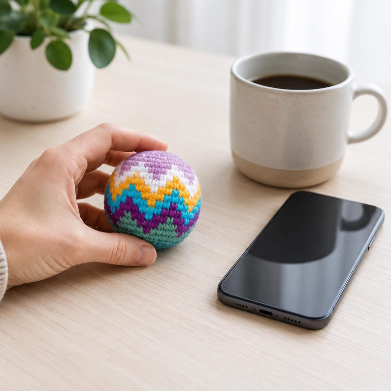 Crochet Footbag Hacky Sack | Handmade Colorful Ball | Soft Pocket Toy | Unique Gift for Teens and Footbag Lovers