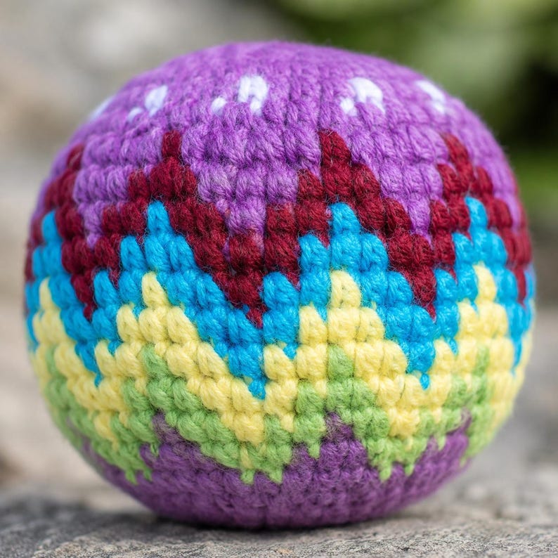 Crochet Footbag Hacky Sack | Handmade Colorful Ball | Soft Pocket Toy | Unique Gift for Teens and Footbag Lovers