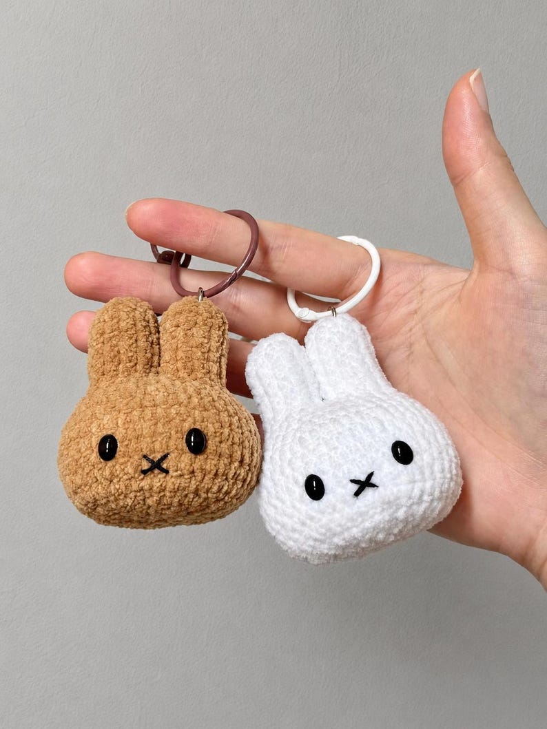 Crochet Bunny Keychain, Handmade Rabbit Keychain, Kawaii Plush Bunny , Soft Amigurumi Accessory, Small Gift for Her