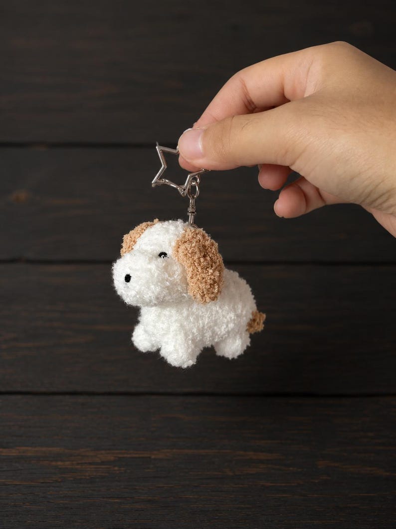 Custom Crochet Poodle Keychain | Handmade Amigurumi Dog Plush, Poodle Lover Gift, Personalized Pet Gift