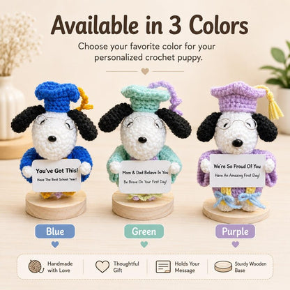 Custom Message Positive Crochet Plush | Back to School Motivational Gift from Parents, Encouraging Student Keychain