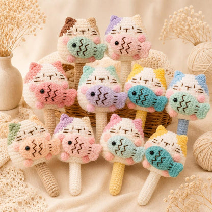 Crochet mini cat keychain, Crochet Cat Stuffed Animal, Cute Gift for Cat Lovers, Car Keyring, Soft Chubby Kitty Amigurumi