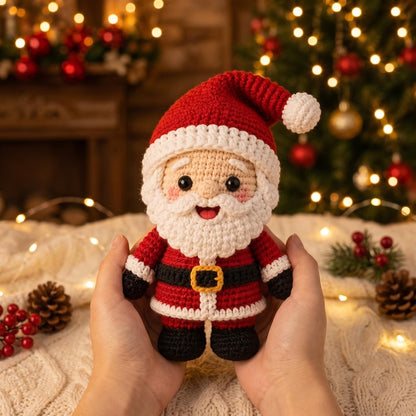 Crochet Santa Claus Doll, Handmade Amigurumi, Christmas Decoration, Xmas Gift, Holiday Decor, Santa Toy