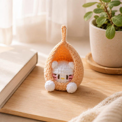 Amigurumi Baby Pod Charm | Crochet Car Hanging Ornament | Cute Handmade Bag Charm | Kawaii Gift for Her