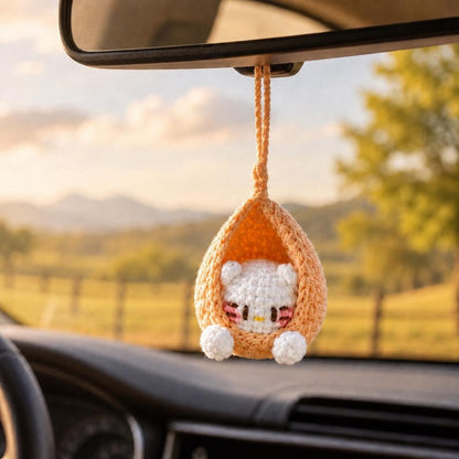 Amigurumi Baby Pod Charm | Crochet Car Hanging Ornament | Cute Handmade Bag Charm | Kawaii Gift for Her