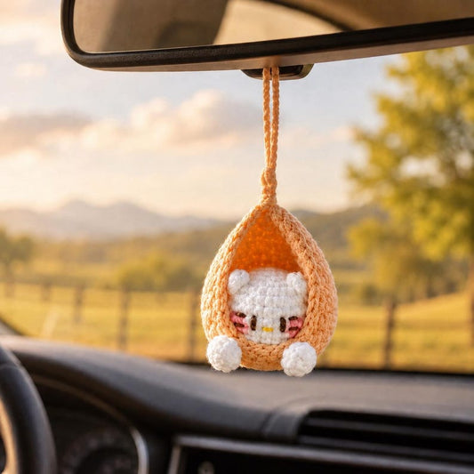 Amigurumi Baby Pod Charm | Crochet Car Hanging Ornament | Cute Handmade Bag Charm | Kawaii Gift for Her