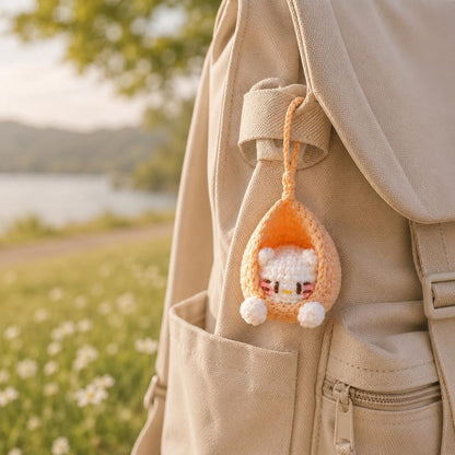 Amigurumi Baby Pod Charm | Crochet Car Hanging Ornament | Cute Handmade Bag Charm | Kawaii Gift for Her