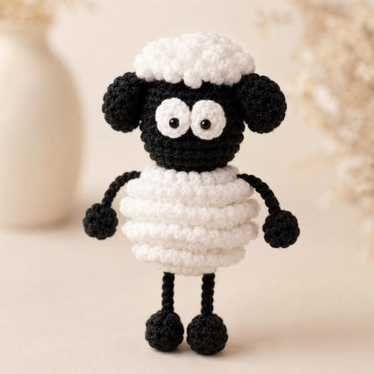 Crochet Black Sheep Charm | Amigurumi Car Mirror Hanger | Cute Handmade Bag Charm | Sheep Gift for Her